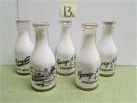 (5) 1 Qt. Milk Bottles - (3) George A. Hill,