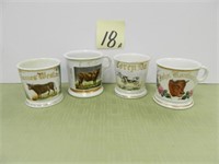 (4) Cow Design Shaving Mugs - Correy Dairy,