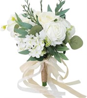 White Artificial Roses - Bridal Bouquets