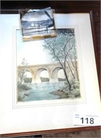 Signed Matted Framed Picture Tiffany Bridge