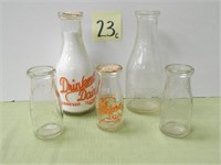 (5) Geneseo, IL Milk Bottles - (3) Drinkmor Dairy,