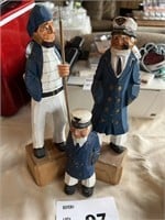 WOOD CARVED CAPTAIN FIGURINES AND MORE
