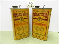 (2) Wiley's D.R. Scalp Treatment Advertising Tins