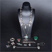 Native American Navajo Sterling Jewelry Group
