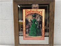 Budweiser Advertising Beer Girl Mirror 18 x 22" h