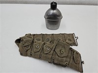 US Military  Ammo Belt & 1945 Canteen