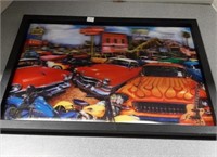 >3-D cars picture wall hanging