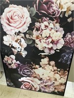 Large Framed Flower Canvas Art