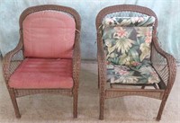 2- FAUX WICKER PATIO CHAIRS