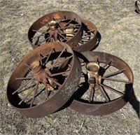 4 Antique Steel Wheels