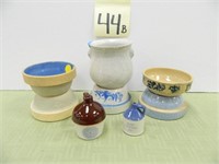 (8) Miniature Crock Pieces - (5) 3 1/2" Bowls,