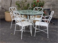 Cast iron patio set with 3/4" thick glass table