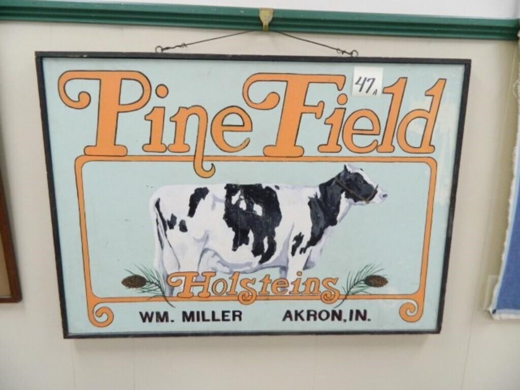 Pine Field Holsteins Wood Adv. Sign (44x31)