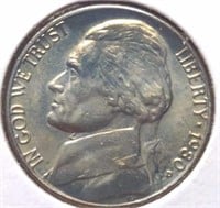 Uncirculated 1980 d. Jefferson nickel