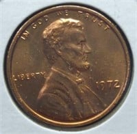 Uncirculated 1972 Lincoln wheat penny