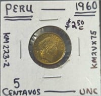 Uncirculated 1960 Peru coin