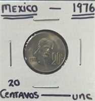 Uncirculated 1976, Mexico coin