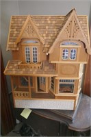 All Wood Doll House & Contents