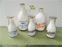 (5) Milk Bottles - North Shore Dairy, Cayton,