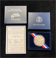 2009 P Louis Braille Bicentennial Silver Dollar