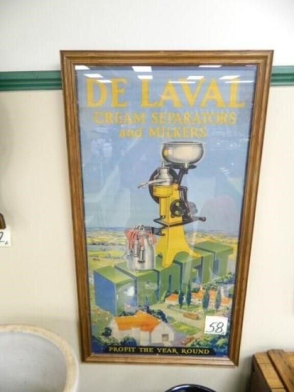 De Laval Cream Separator & Milker Framed Litho