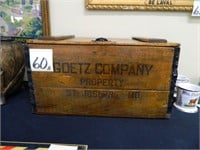 Goetz Company Wood Advertising Beer Box