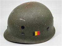 WW2 Authentic Military Helmet - Belgium Flag