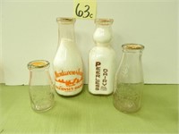 (4) Milk Bottles - Peerless, Montavon &