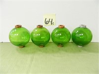 (4) Emerald Green Lightning Rod Balls