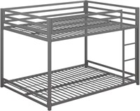DHP Miles Metal Bunk Bed for Kids, Full, Silver