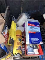 various sprays and caulking supplies