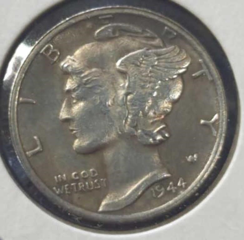 Silver 1944 d Mercury dime