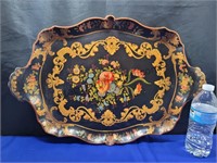 Vintage Lacquered Serving Tray A.L Inc