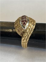 Ladies 18K Gold Ruby Ring 7 Grams Size 6.5