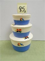(3) Pcs of Universal Pottery - Stacking Bowls with