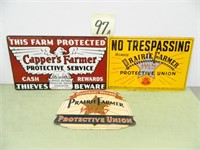 (3) Tin Signs - (2) Prairie Farmer & (1) Capper's