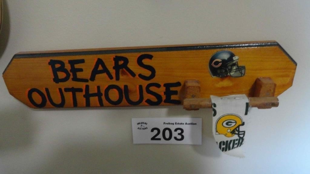 Bears Outhouse Wood Wall Sign