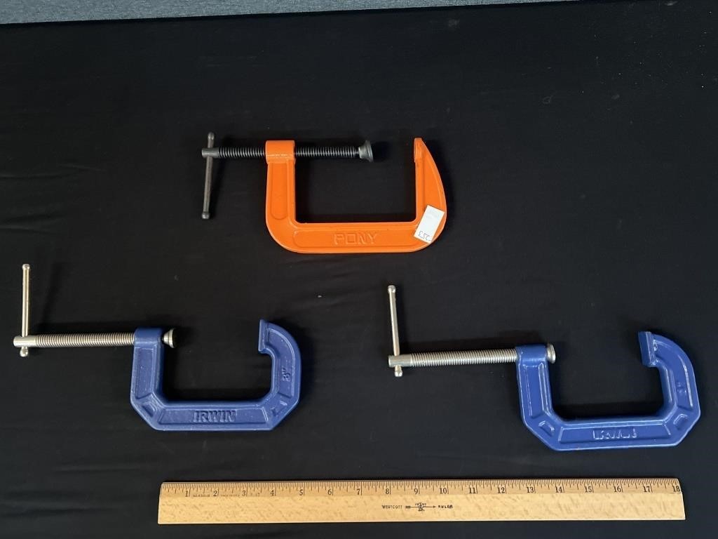 3 C-Clamps (2) 3" (1) 4"