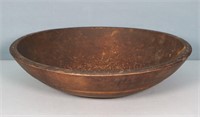 Antique 13" Treen Dough Bowl