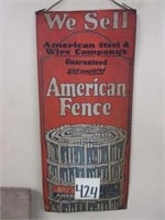 Tin American Fence Advertising Sign (10x24)