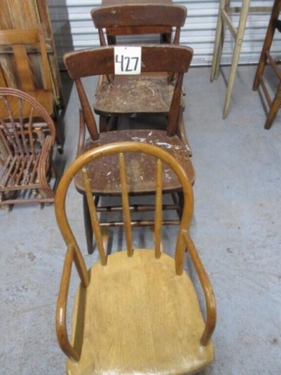 (2) Child's Chairs, Small Rocking Chair &