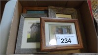 (4) Outhouse Framed Pictures – 2 Barnwood Frames