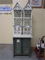 Vintage Birdhouse & 2-Door Storage Display Cabinet