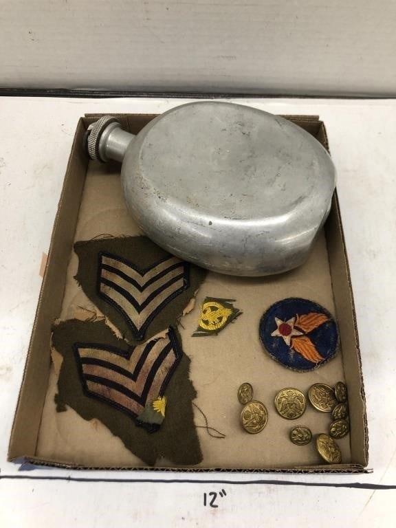 Military Patches, Buttons, Drink Canteen