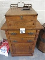 Antique Oak National Cash Register w/ Oak Cabinet