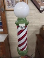 Lighted Koken Style Hanging Barber Pole