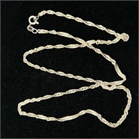 925 Sterling Twist Chain Necklace - Silver