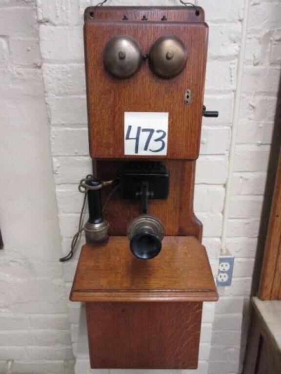 Stromberg Oak Double Box Wall Telephone