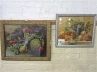 (2) Framed Fruit Pictures - Davenport IA. &
