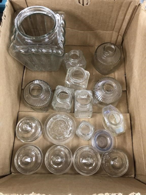 Lot of Glass Jars & Lids